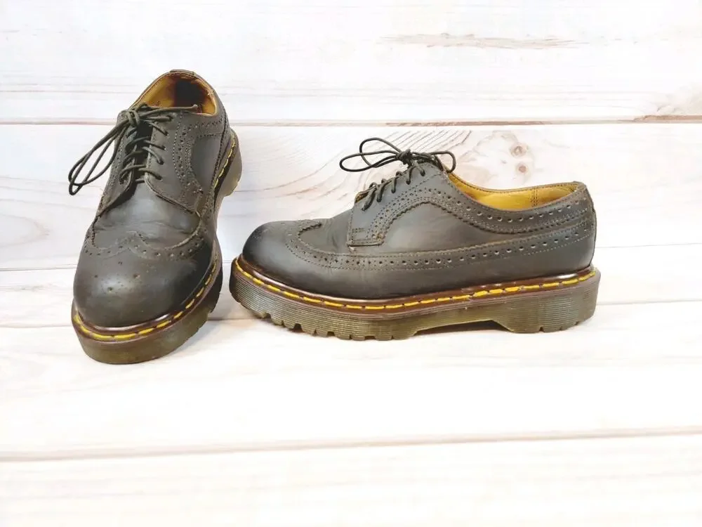 Doc Martens 3989/34 Brown Brogue Wingtip Oxford Shoes Mens Sz 7 Vintage England